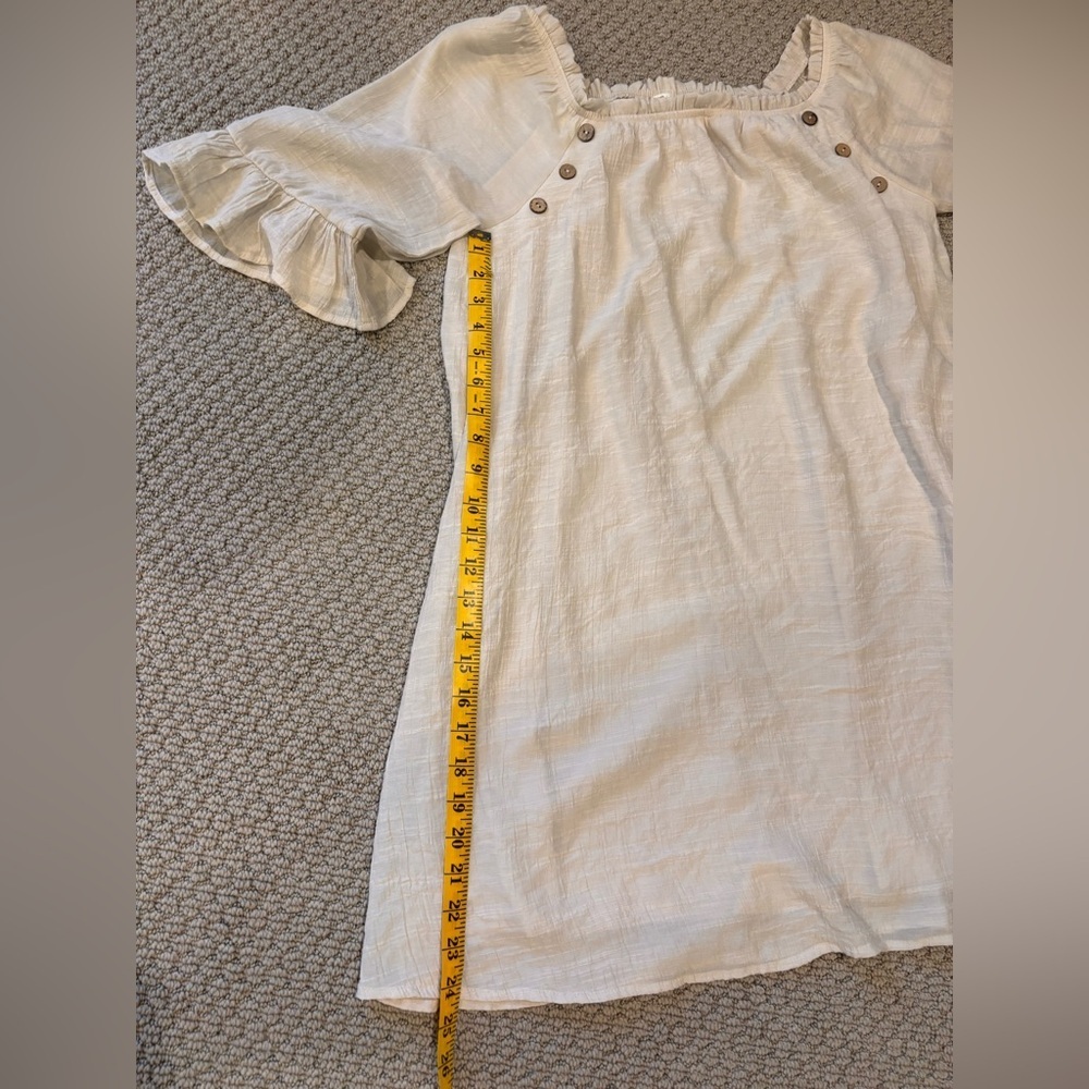 NAIF Cream Ruffled Off-Shoulder Sundress - Picture 5 of 6